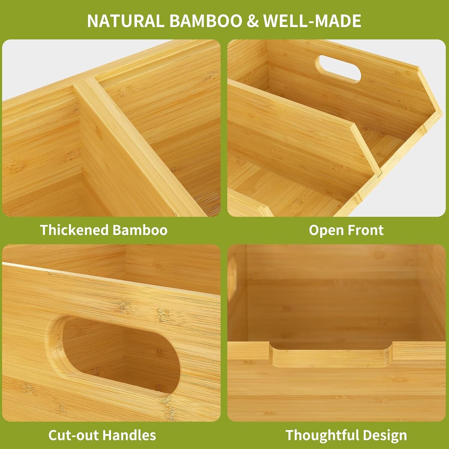 Bamboo Pantry Storage Bins, Potato and Onion Storage Bin for Countertop, Pantry Organizers and Storage Bins for Vegetables